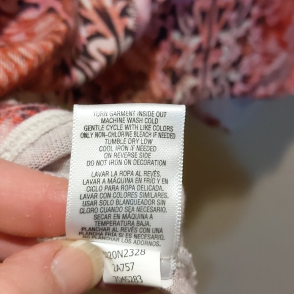 Boho One World 1X 3/4 sleeve shirt.  Pink - Picture 7 of 7